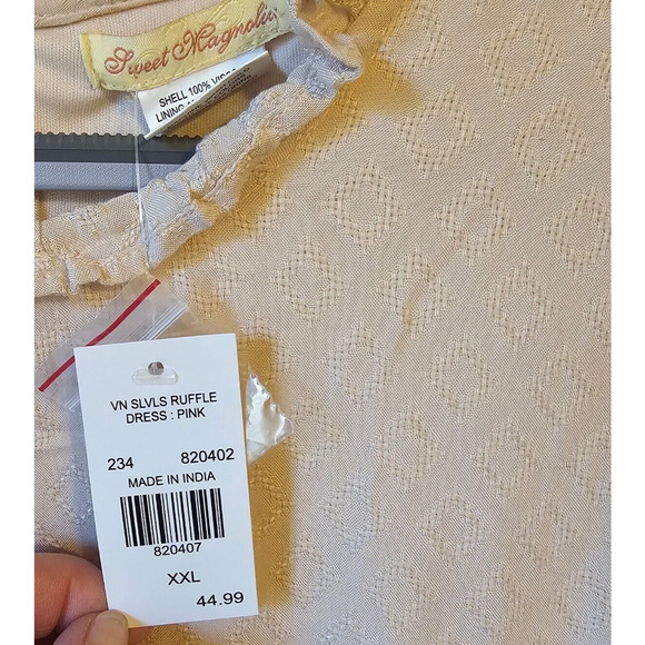 Sweet Magnolia Sleeveless Tiered Midi Dress Beige Textured Knit NWT Boho XXL - Picture 3 of 10